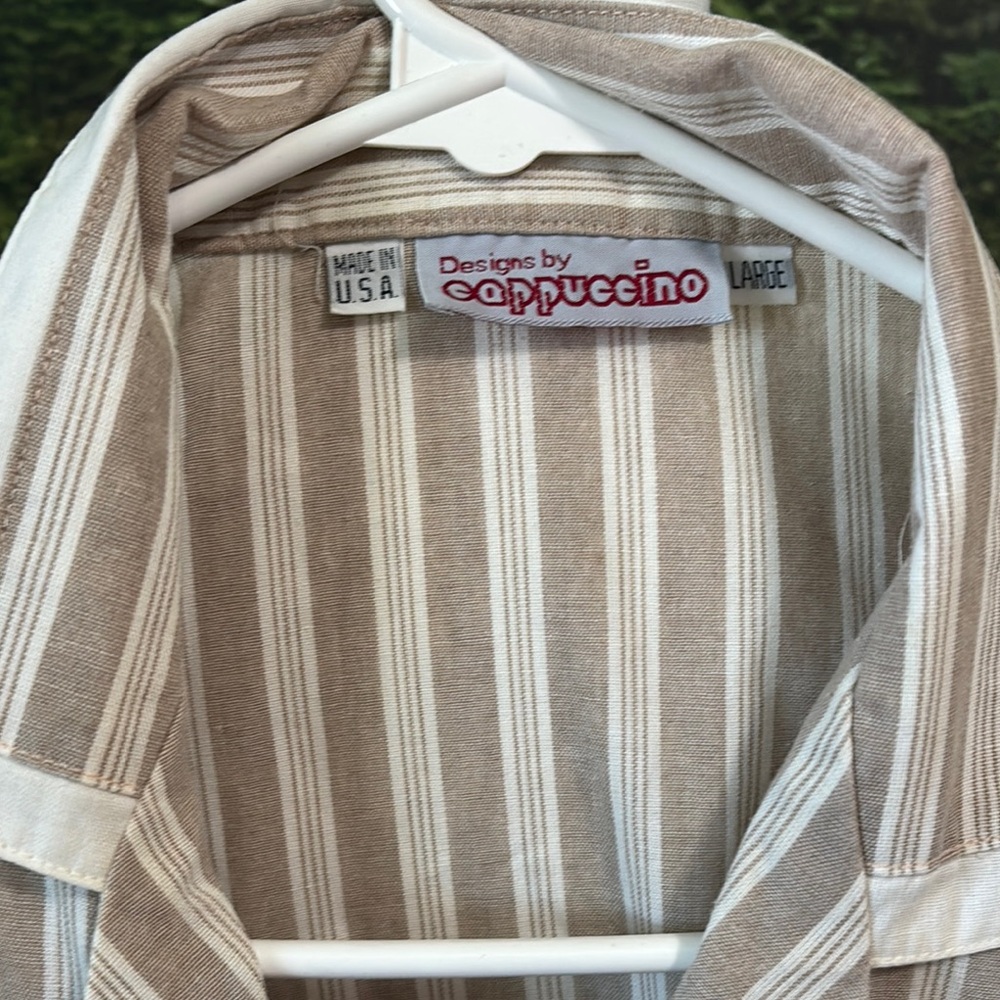 Men's Striped Tan Shirt